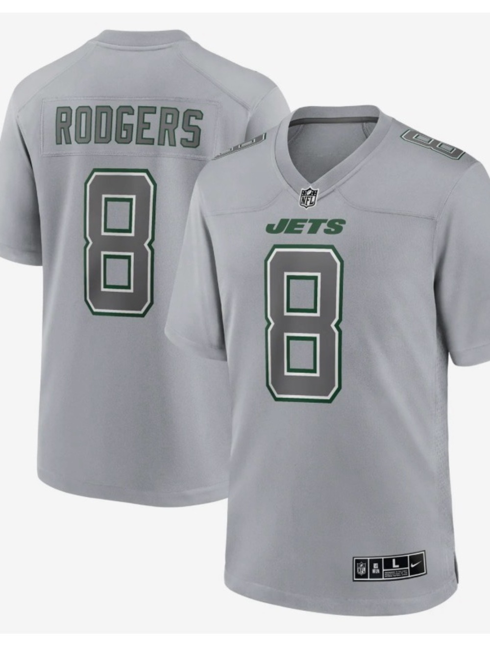 Nike Gray New York Jets #8 Rodgers Jersey